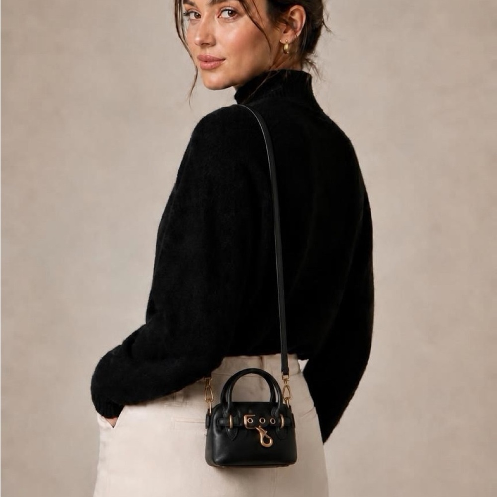Miu Miu Micro Adventure Black Leather Bag or Bag Charm with Gold Hardware